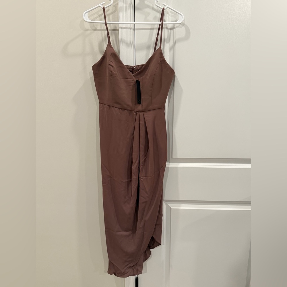 Lulus Reinette Mauve Purple Midi Dress size medium NWT